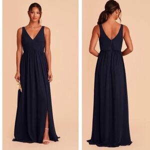 Birdy Grey Laurie Empire Maxi Gown Dress in Navy Bump Friendly bridesmaid formal